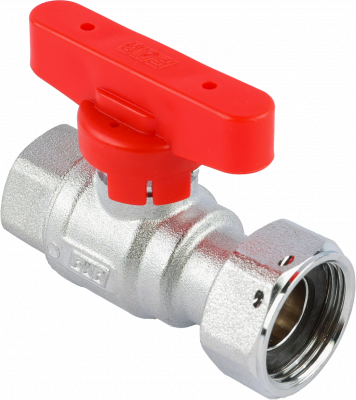 Кран шаровой FAR 1/2"-3/4", ВР-накидная гайка EPDM, красн. бабочка, хром